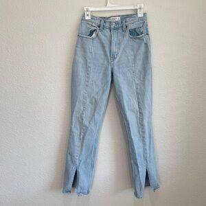 Abercrombie & Fitch Curve Love Size 27 Light Wash 90s Straight High Rise Seams